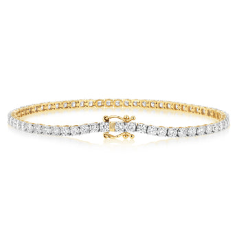 Luminesce Lab Grown 5 Carat Diamond Tennis Bracelet in 9ct Yellow Gold