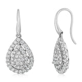 Luminesce Lab Grown 1 Carat Diamond Hook Drop Earrings in 9ct White Gold