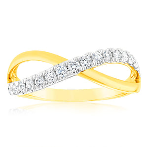 Luminesce Lab Grown 1/4 Carat Diamond Eternity Ring in 9ct Yellow Gold