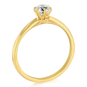 Luminesce Lab Grown 1/2 Carat Diamond Solitaire Ring in 9ct Yellow Gold