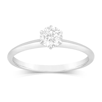 Luminesce Lab Grown 1/2 Carat Diamond Solitaire Ring in 9ct White Gold