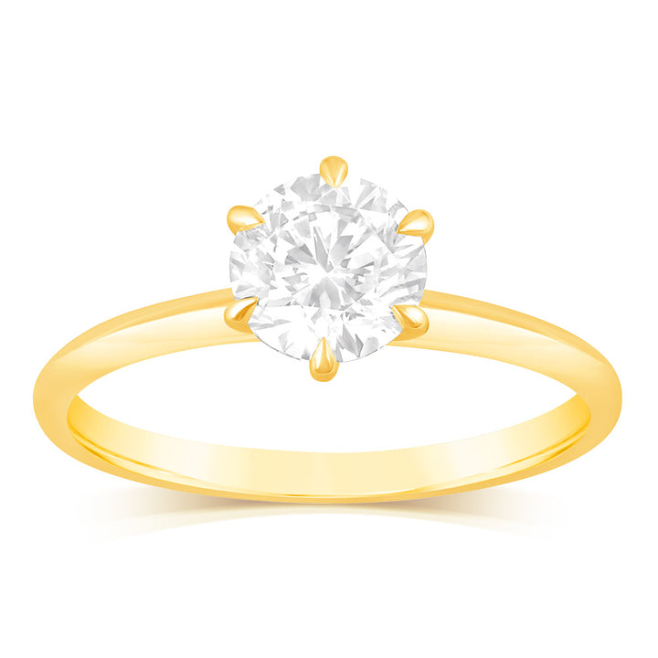 Luminesce Lab Grown 1 Carat Diamond Solitaire Ring in 9ct Yellow Gold