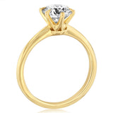 Luminesce Lab Grown 2 Carats Diamond Solitaire Ring in 9ct Yellow Gold