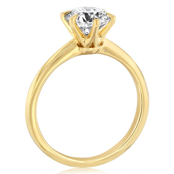 Luminesce Lab Grown 2 Carats Diamond Solitaire Ring in 9ct Yellow Gold