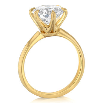 Luminesce Lab Grown 3 Carats Diamond Solitaire Ring in 9ct Yellow Gold