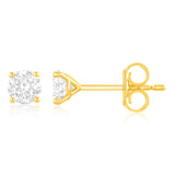 Luminesce Lab Grown 3/4 Carat Diamond Stud Earrings in 9ct Yellow Gold