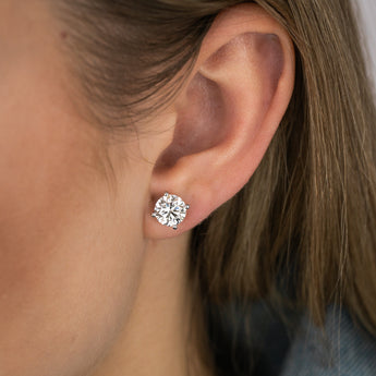 Luminesce Lab Grown 3 Carats Diamond Stud Earrings in 9ct White Gold