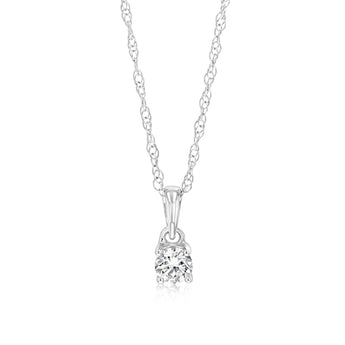 Luminesce Lab Grown 1/10 Carat Diamond Pendant on Chain in 9ct White Gold