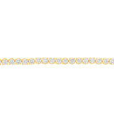 Luminesce Lab Grown 2 Carats Diamond Tennis Bracelet in Gold Plated Silver
