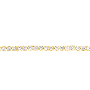 Luminesce Lab Grown 2 Carats Diamond Tennis Bracelet in Gold Plated Silver