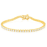 Luminesce Lab Grown 4 Carat Diamond 17.5cm Tennis Bracelet in Gold Plated Silver