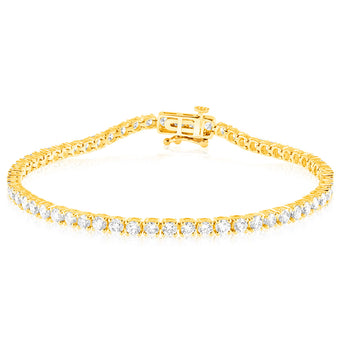 Luminesce Lab Grown 4 Carat Diamond 17.5cm Tennis Bracelet in Gold Plated Silver