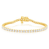 Luminesce Lab Grown 5 Carat Diamond Tennis Bracelet in Gold Plated Silver
