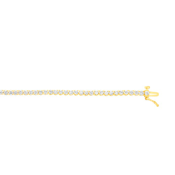 Luminesce Lab Grown 5 Carat Diamond Tennis Bracelet in Gold Plated Silver