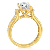 Luminesce Lab Grown 2.9 Carats with 2 Carats Centre Oval Diamond Bridal Set in 9ct Yellow Gold