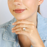 Luminesce Lab Grown 2.9 Carats with 2 Carats Centre Oval Diamond Bridal Set in 9ct Yellow Gold