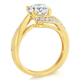 Luminesce Lab Grown 2.9 Carats with 2 Carats Center Diamond Bridal Set in 9ct Yellow Gold