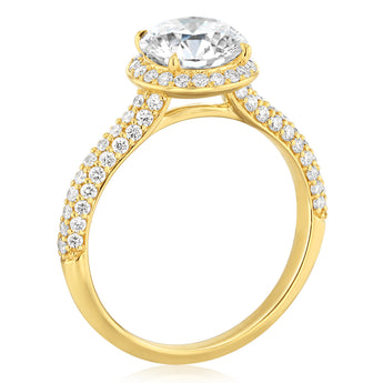 Luminesce Lab Grown 2 Carat Diamond Ring with 1.5 Carat Centre Diamond in 9ct Yellow Gold
