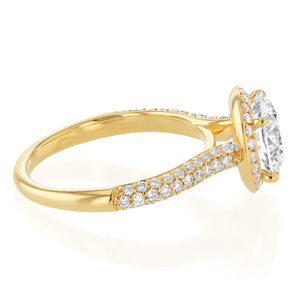 Luminesce Lab Grown 2.5 Carats with 2 Carats Center Diamond in 9ct Yellow Gold