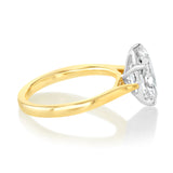Luminesce Lab Grown 2 Carats Diamond Oval Solitaire Ring in 9ct Yellow Gold