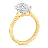 Luminesce Lab Grown 2 Carats Diamond Oval Solitaire Ring in 9ct Yellow Gold