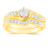 Luminesce Lab Grown 1/3 Carat Bridal Set Diamond Ring in 9ct Yellow Gold