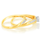 Luminesce Lab Grown 1/3 Carat Bridal Set Diamond Ring in 9ct Yellow Gold