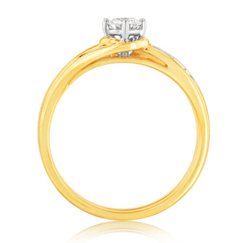 Luminesce Lab Grown 1/3 Carat Bridal Set Diamond Ring in 9ct Yellow Gold