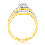 Luminesce Lab Grown 1/2 Carat Bridal Set Diamond Ring in 9ct Yellow Gold