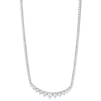 Luminesce Lab Grown 8.7 Carats Diamond Tennis Necklace in 10ct White Gold
