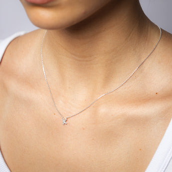 Luminesce Lab Grown Diamond "K" Pendant on Adjustable 40-45cm Chain Set in Sterling Silver