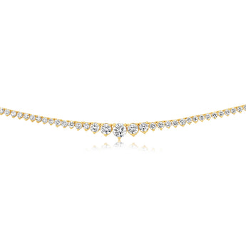 Luminesce Lab Grown 5 Carat Diamond Tennis Necklace in 9ct Yellow Gold