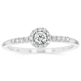 Luminesce Lab Grown 1/5 Carat Diamond Halo Ring in Sterling Silver