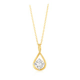 Luminesce Lab Grown 1 Carat Diamond Pendant in Gold Plated SIlver