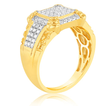 Luminesce Lab Grown 1 Carat Diamond Gents Ring in 9ct Yellow Gold