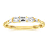 Luminesce Lab Grown 1/3 Carat Diamond Emerald Fancy Ring in 9ct Yellow Gold
