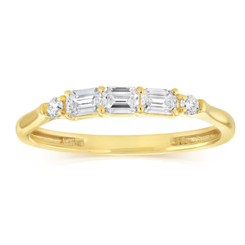 Luminesce Lab Grown 1/3 Carat Diamond Emerald Fancy Ring in 9ct Yellow Gold