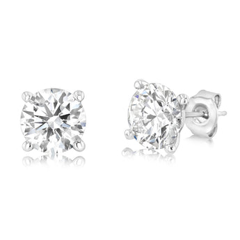 Luminesce Lab Grown 4 Carat Diamond Stud Earrings in 9ct White Gold
