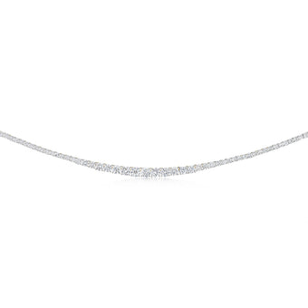 Luminesce Lab Grown 10 Carat Diamond Tennis Necklace in Sterling Silver