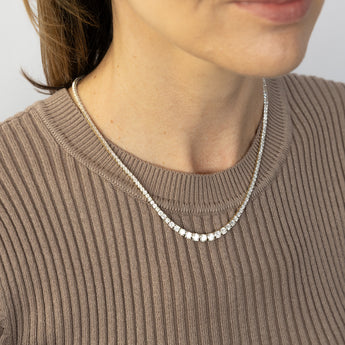 Luminesce Lab Grown 10 Carats Diamond Tennis Necklace in 9ct Yellow Gold