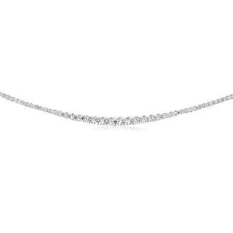 Luminesce Lab Grown 10 Carat Diamond Tennis Necklace in Sterling Silver
