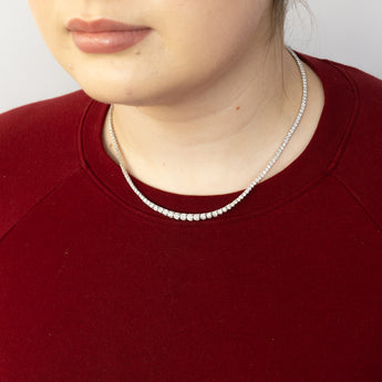 Luminesce Lab Grown 10 Carat Diamond Tennis Necklace in 9ct White Gold