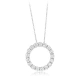 Luminesce Lab Grown 2 Carat Diamond Circle Pendant in Sterling Silver