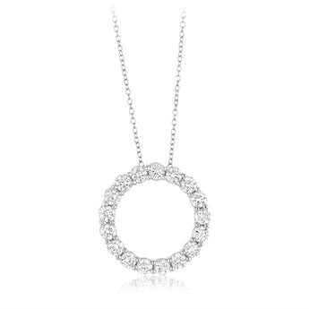 Luminesce Lab Grown 2 Carat Diamond Circle Pendant in Sterling Silver