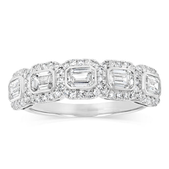 Luminesce Lab Grown 1 Carat Diamond Halo Ring in Sterling Silver