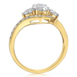 Luminesce Lab Grown 2 Carats Solitaire Diamond Ring with Channel Set Side Diamonds in 9ct Yellow Gold