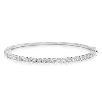 Luminesce Lab Grown 1 Carat Diamond Bangle in Sterling Silver