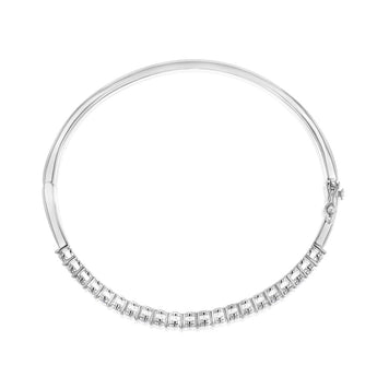 Luminesce Lab Grown 1 Carat Diamond Bangle in Sterling Silver