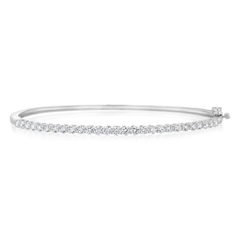 Luminesce Lab Grown 1.5 Carats Diamond Bangle in Sterling Silver