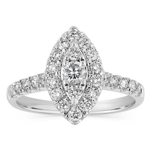Luminesce Lab Grown 3/4 Carat Diamond Marquise Ring Shape in 9ct White Gold